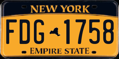 NY license plate FDG1758