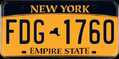 NY license plate FDG1760