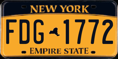 NY license plate FDG1772