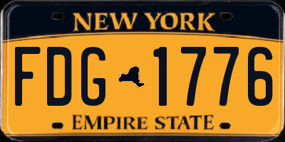 NY license plate FDG1776