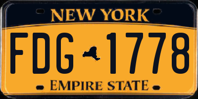 NY license plate FDG1778