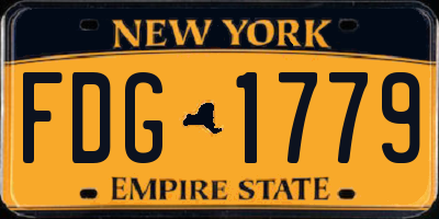 NY license plate FDG1779