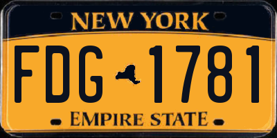 NY license plate FDG1781