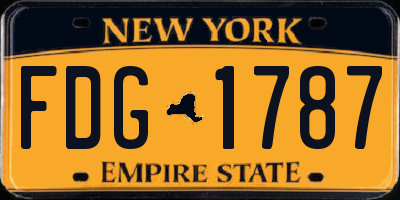 NY license plate FDG1787
