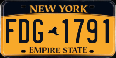 NY license plate FDG1791