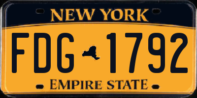 NY license plate FDG1792