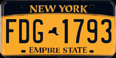 NY license plate FDG1793