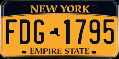 NY license plate FDG1795