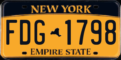 NY license plate FDG1798