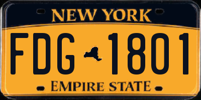 NY license plate FDG1801