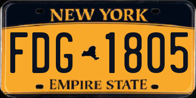 NY license plate FDG1805