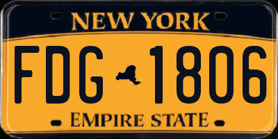 NY license plate FDG1806