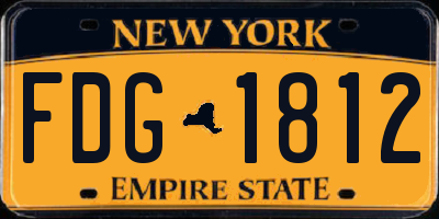 NY license plate FDG1812