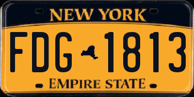 NY license plate FDG1813