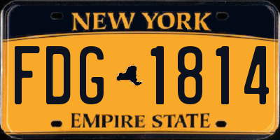 NY license plate FDG1814