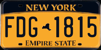 NY license plate FDG1815