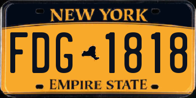 NY license plate FDG1818