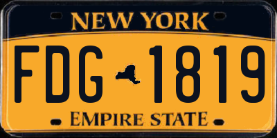 NY license plate FDG1819