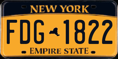 NY license plate FDG1822