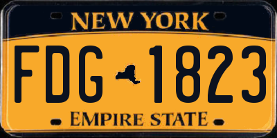 NY license plate FDG1823