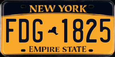 NY license plate FDG1825