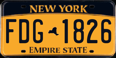 NY license plate FDG1826