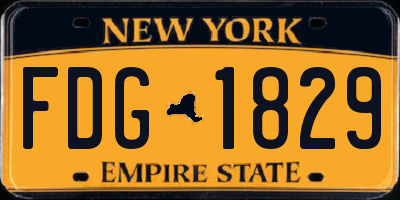 NY license plate FDG1829