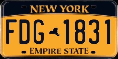 NY license plate FDG1831