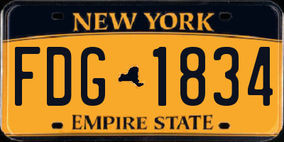 NY license plate FDG1834