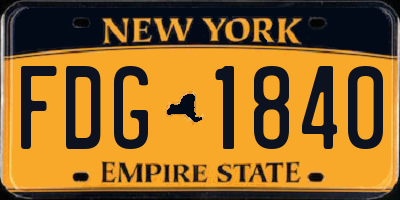 NY license plate FDG1840