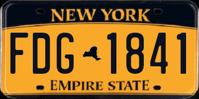 NY license plate FDG1841