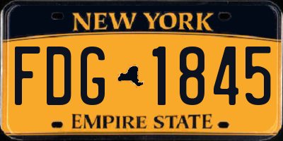 NY license plate FDG1845