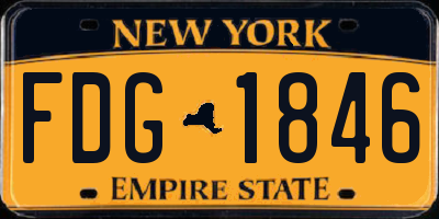 NY license plate FDG1846
