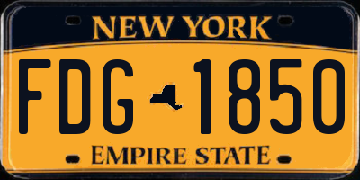 NY license plate FDG1850