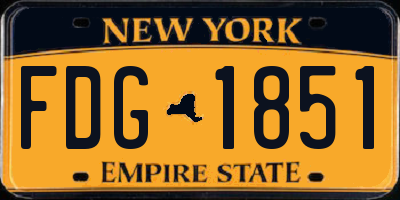 NY license plate FDG1851