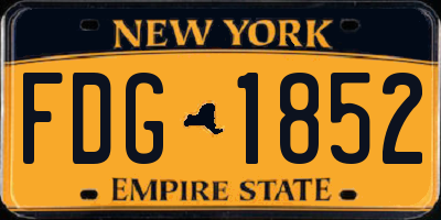 NY license plate FDG1852