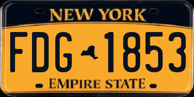 NY license plate FDG1853