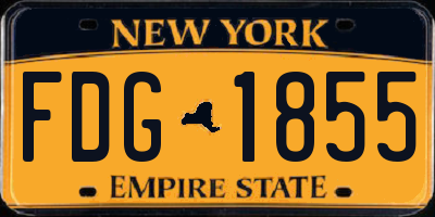 NY license plate FDG1855