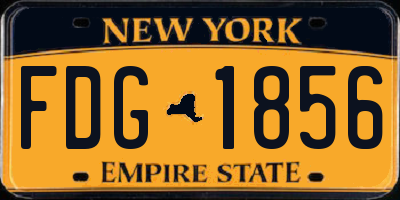 NY license plate FDG1856