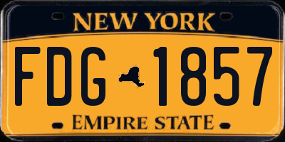 NY license plate FDG1857