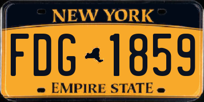 NY license plate FDG1859
