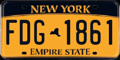 NY license plate FDG1861