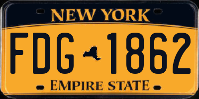 NY license plate FDG1862