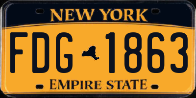 NY license plate FDG1863