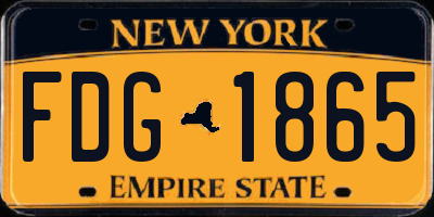 NY license plate FDG1865