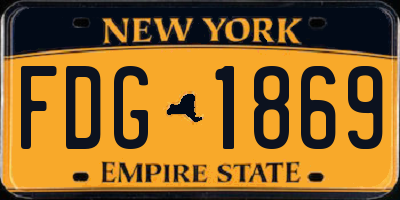 NY license plate FDG1869