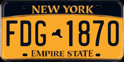 NY license plate FDG1870