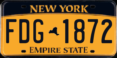 NY license plate FDG1872