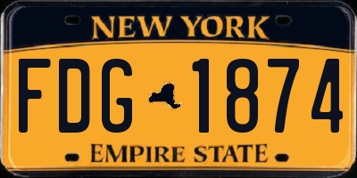 NY license plate FDG1874
