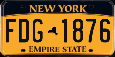 NY license plate FDG1876